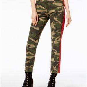 Camo Ankle Pants with Red Stripe